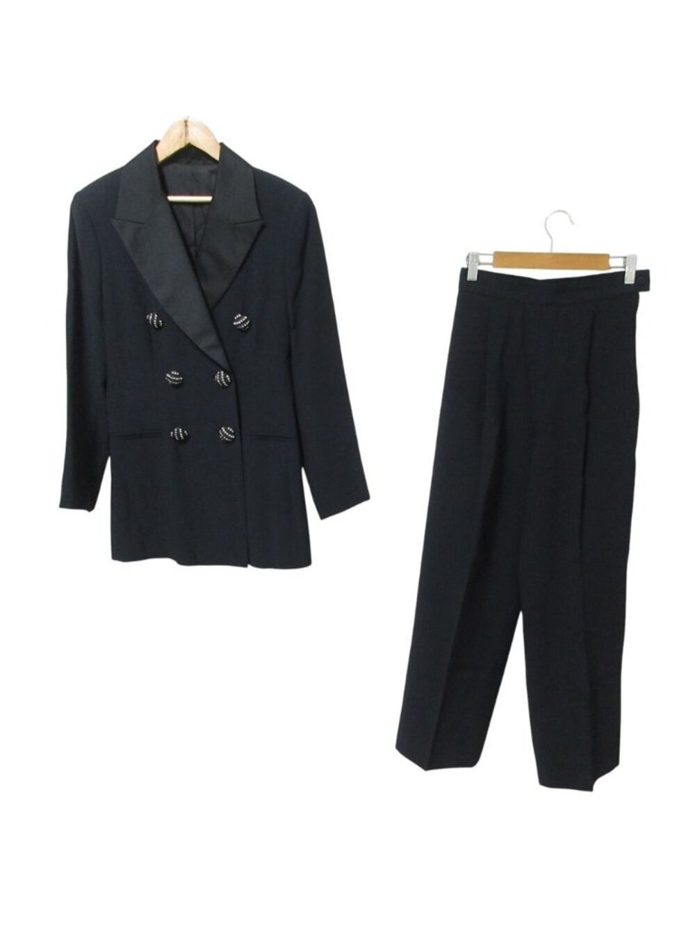 Max Mara Pianoforte Di Jacket Trousers Pants Suit Set Navy 38